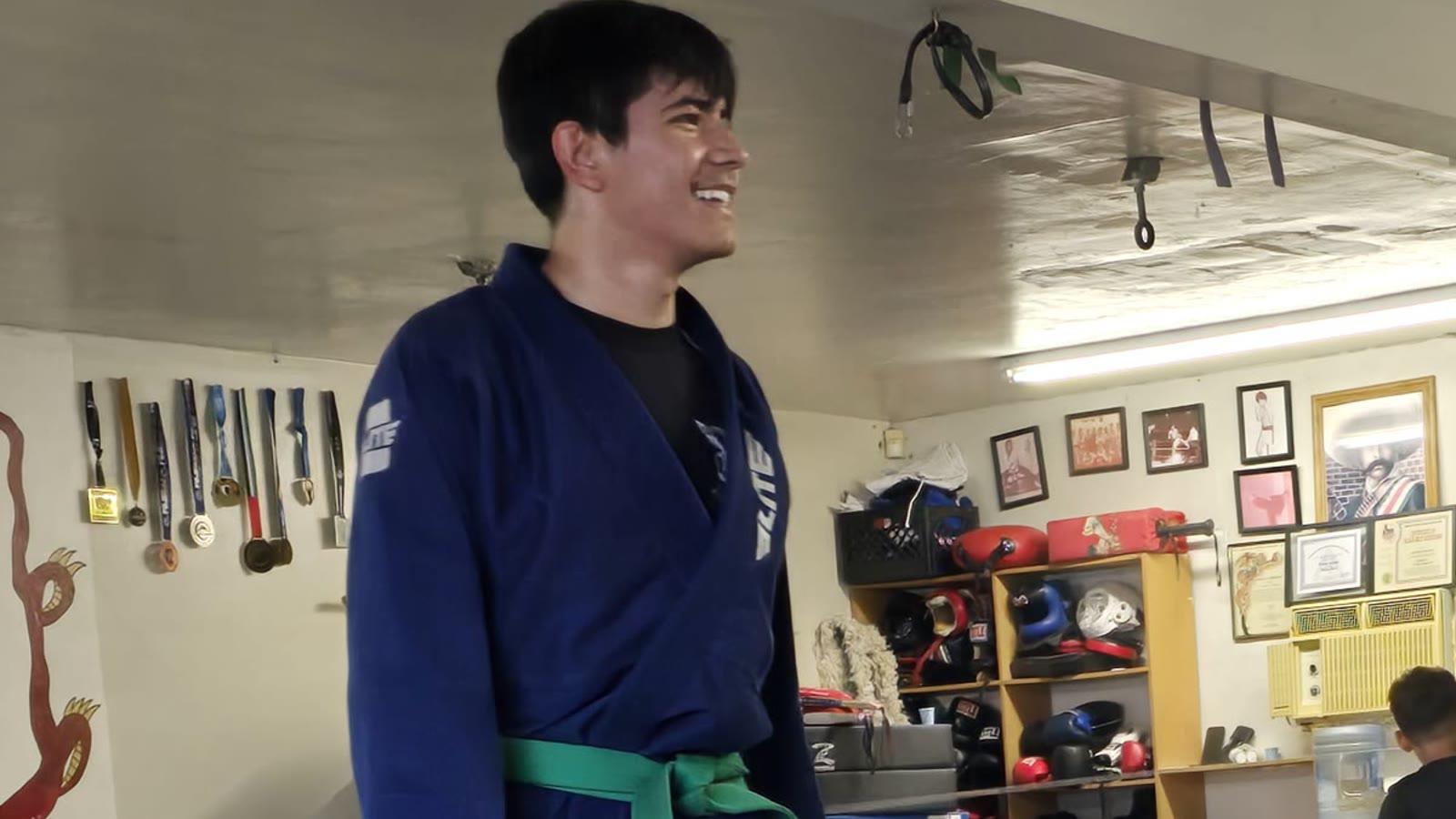 Teen student on the mat at our Indio dojo