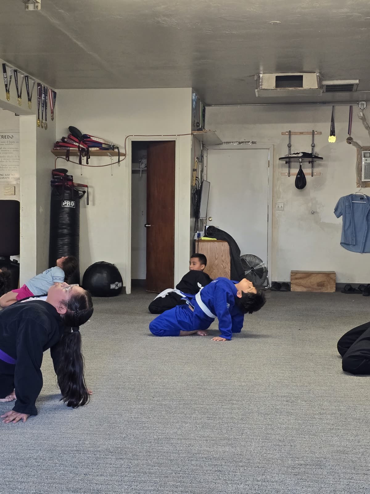Conditioning and flexibility work on the mat